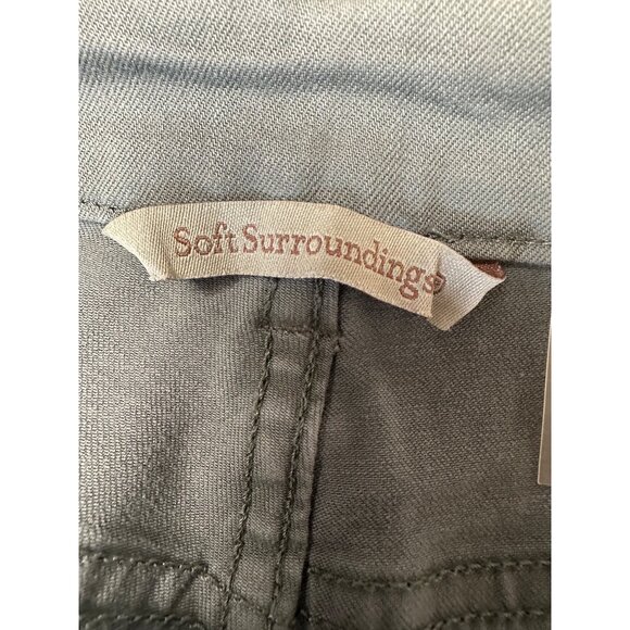 Soft‎ Surroundings Jeans Green Embroidered Size 8 TALL Stretch Boho Western - Picture 2 of 8